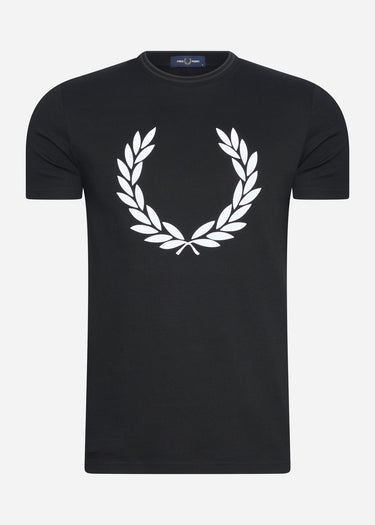 Fred Perry T-shirts Flock laurel wreath t-shirt - black