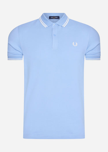 Fred Perry Polo's Twin tipped fred perry shirt - sky snow