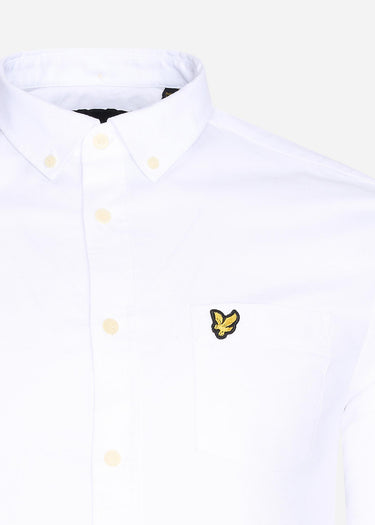 Lyle & Scott Overhemden Light weight oxford shirt - white