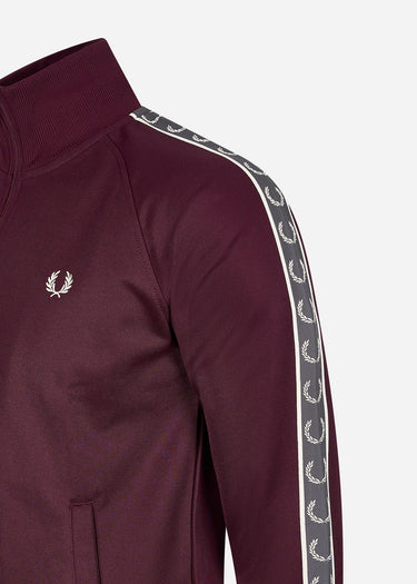 Fred Perry Vesten Seasonal taped track jacket - oxblood gunmetal