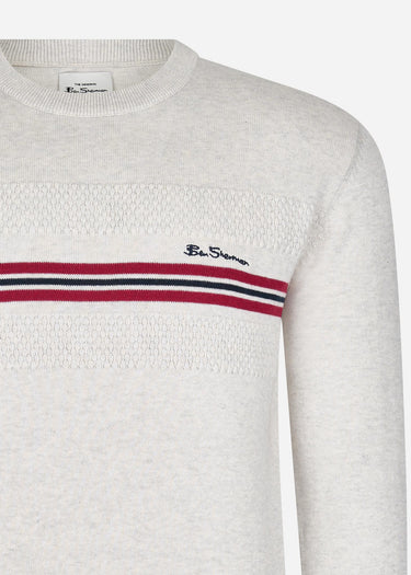 Ben Sherman Truien Chest stripe crew - ivory