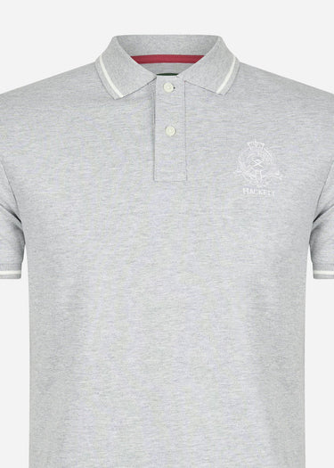 Hackett London Polo's Heritage logo polo - grey marl