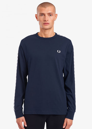 Fred Perry Longsleeve Tees Taped longsleeve tee - carbon blue