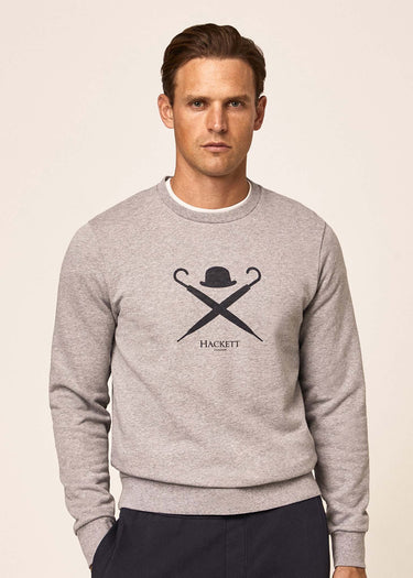 Hackett London Truien Logo sweatshirt - light grey marl