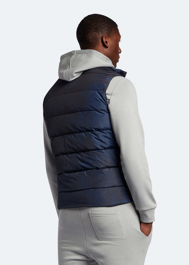 Lyle & Scott Bodywarmers Erosion print gilet - navy