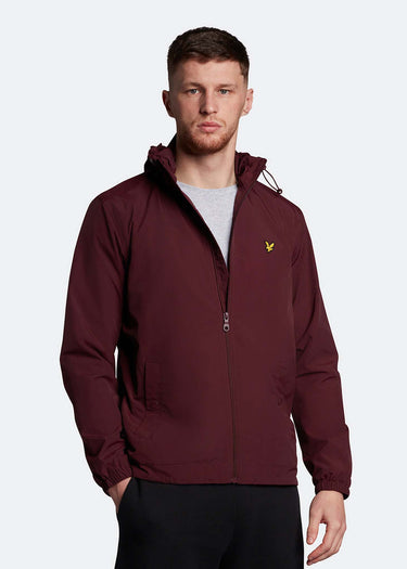 Lyle & Scott Jassen Zip through hooded jacket - burgundy