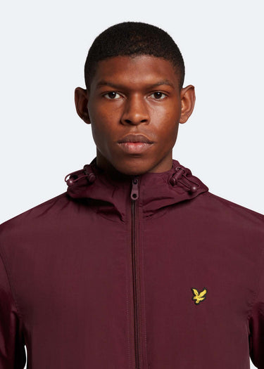 Lyle & Scott Jassen Zip through hooded jacket - burgundy