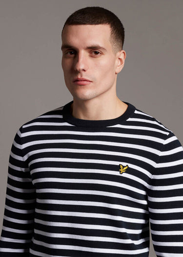 Lyle & Scott Truien Breton stripe jumper - dark navy