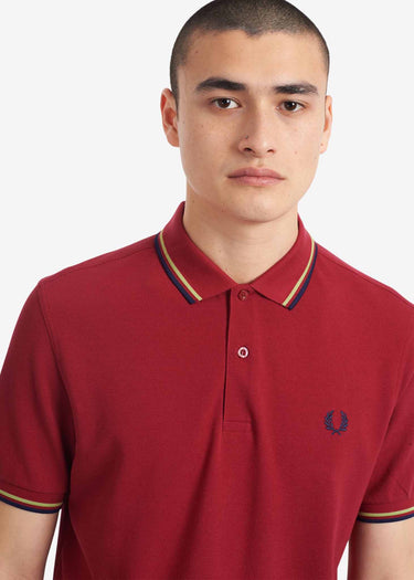 Fred Perry Polo's Twin tipped fred perry shirt - claret french navy