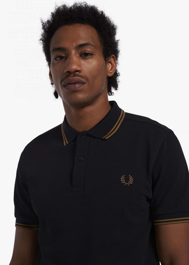 Fred Perry Polo's Twin tipped fred perry shirt - black shaded stone
