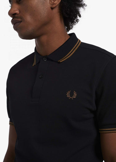 Fred Perry Polo's Twin tipped fred perry shirt - black shaded stone
