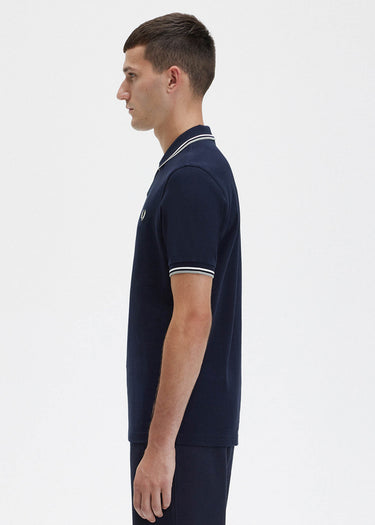 Fred Perry Polo's Twin tipped fred perry shirt - navy snow white seagrass