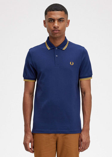 Fred Perry Polo's Twin tipped fred perry shirt - french navy golden hour