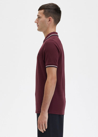 Fred Perry Polo's Twin tipped fred perry shirt - oxblood ecru black