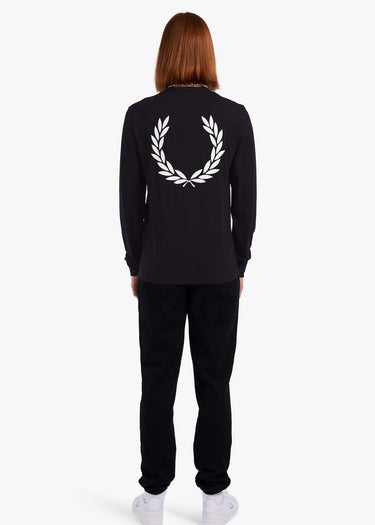 Fred Perry Longsleeve Tees Graphic branding ls t-shirt - black