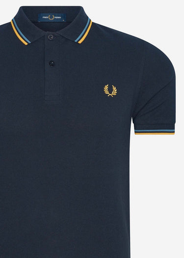 Fred Perry Polo's Twin tipped fred perry shirt - navy ash blue gold