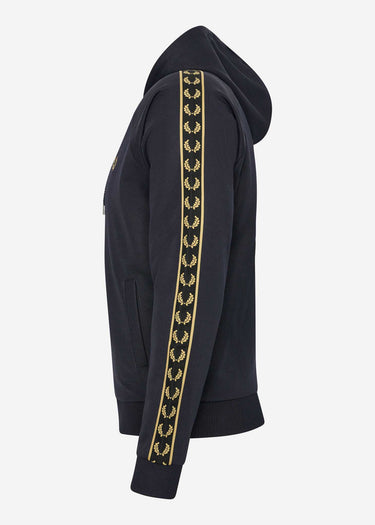 Fred Perry Vesten Gold tape hooded track jacket - navy