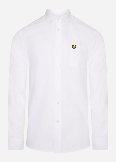 Lyle & Scott Overhemden Light weight oxford shirt ss - white