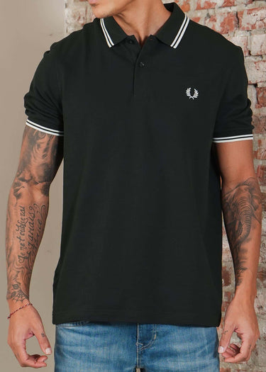 Fred Perry Polo's Twin tipped fred perry polo shirt- nightgreen snow white