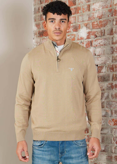 Barbour Truien Barbour lingwood compact cotton half zip sweater - washed stone