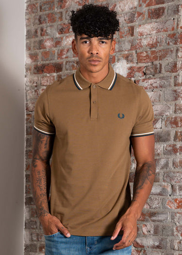 Fred Perry Polo's Twin tipped polo - shaded stone ecru dark petrol