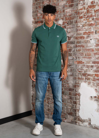 Fred Perry Polo's Twin tipped polo - sport green track blue