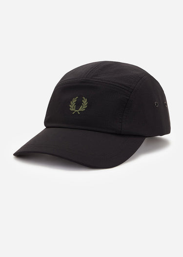 Fred Perry Petten 5 panel ripstop cap - black