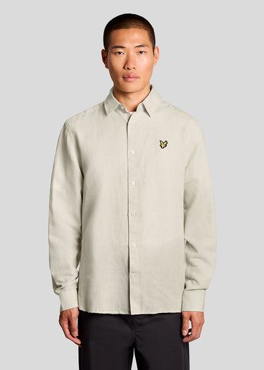 Lyle & Scott Overhemden Long sleeve linen blend shirt - cove