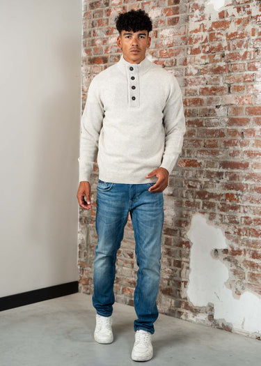 Barbour Truien Essential patch half zip knitted jumper - pearl