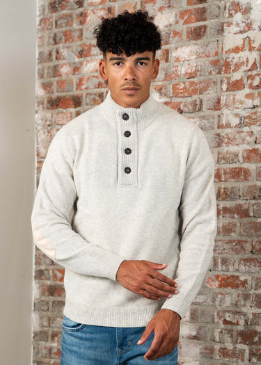 Barbour Truien Essential patch half zip knitted jumper - pearl