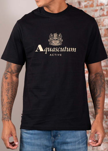Aquascutum T-shirts Big logo t-shirt - black