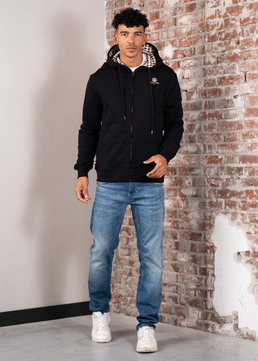 Aquascutum Vesten Full zipped hoodie fleece - black