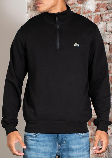 Lacoste Truien High neck zip up fleece sweatshirt - black
