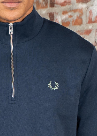 Fred Perry Truien Half zip sweatshirt - dark airforce light ice bayleaf