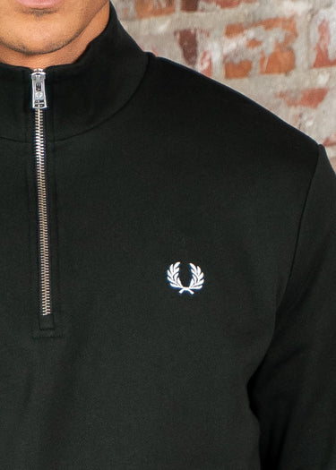 Fred Perry Truien Half zip sweatshirt - night green snow white
