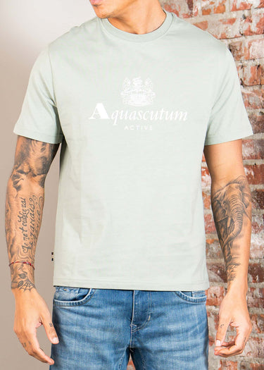 Aquascutum T-shirts Big logo t-shirt - salvia
