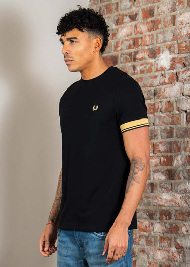 Fred Perry T-shirts Twin tipped cuff t-shirt - black champagne