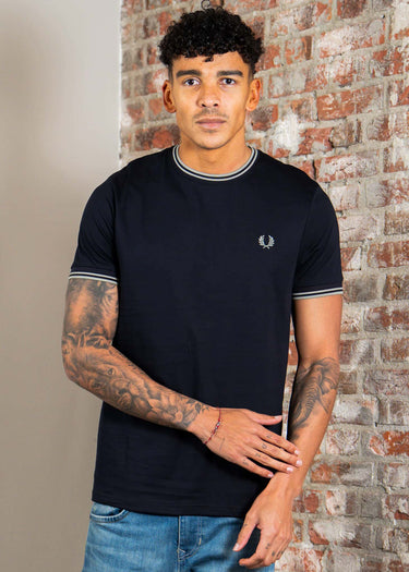 Fred Perry T-shirts Twin tipped t-shirt - navy seagrass