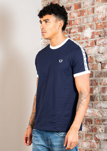 Fred Perry T-shirts Taped ringer t-shirt - carbon blue