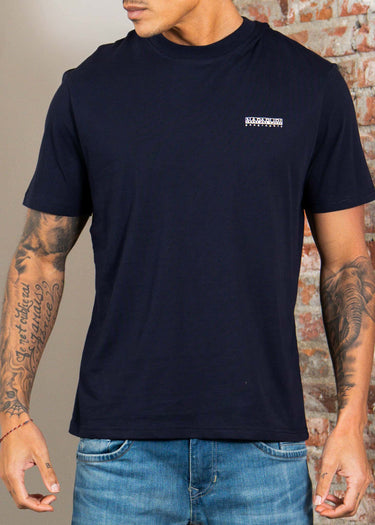 Napapijri T-shirts S small box ss - blu marine