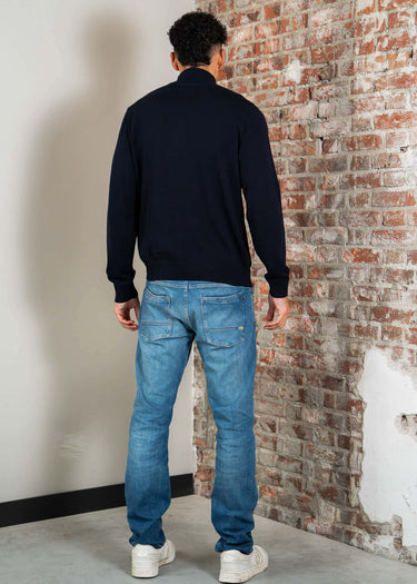 Barbour Truien Barbour lingwood compact cotton half zip sweater - navy