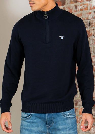 Barbour Truien Barbour lingwood compact cotton half zip sweater - navy
