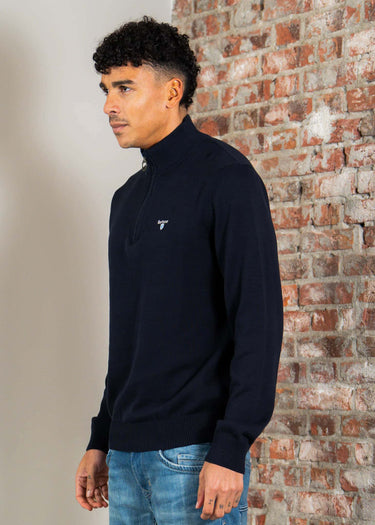 Barbour Truien Barbour lingwood compact cotton half zip sweater - navy