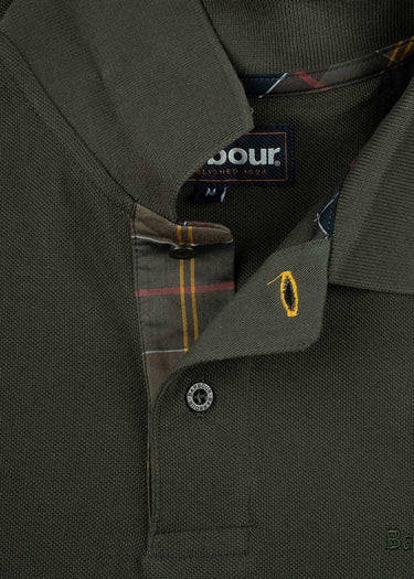 Barbour Polo's Barbour essential ls tartan pique polo shirt - forest