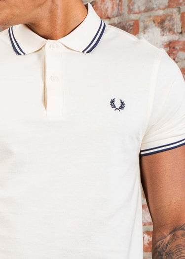 Fred Perry Polo's Twin tipped fred perry polo shirt- ecru tennis blue