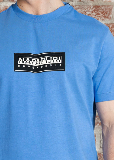 Napapijri T-shirts S box logo - ultramarine