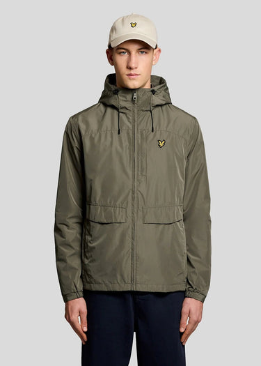 Lyle & Scott Jassen Lightweight hooded zip through jacket - khaki ash
