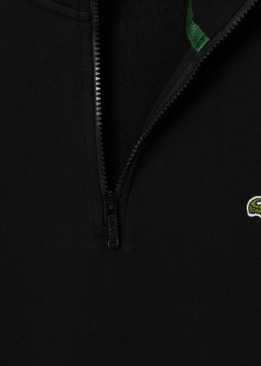 Lacoste Truien High neck zip up fleece sweatshirt - black