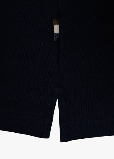 Aquascutum Polo's Cc stretch piqué sleeve polo - navy