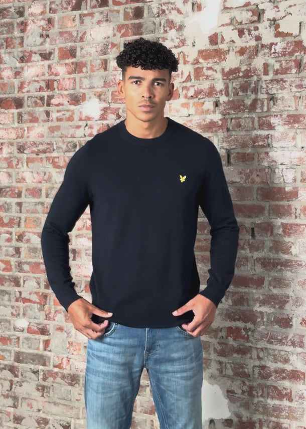 Lyle & Scott Truien Cotton merino crew neck jumper - dark navy